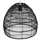 GLOBOSTAR® MALIBU 00969 Boho Κρεμαστό Φωτιστικό Οροφής με Ντουί 1 x E27 AC 220-240V IP20 - Μαύρο - Μ40 x Π40 x Υ35cm
