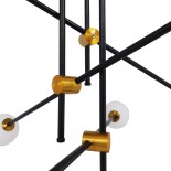 GLOBOSTAR® VELVET 00994 Μοντέρνο Κρεμαστό Φωτιστικό Οροφής με Ντουί 6 x G9 AC 220-240V IP20 - Μαύρο & Χρυσό - Μ80 x Π80 x Υ85cm