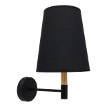 GLOBOSTAR® LYDFORD 01432 Μοντέρνο Φωτιστικό Τοίχου - Απλίκα με Ντουί 1 x E27 AC 220-240V IP20 - Μαύρο & Μπεζ - Μ20 x Π28 x Υ36cm