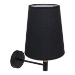 GLOBOSTAR® LYDFORD 01432 Μοντέρνο Φωτιστικό Τοίχου - Απλίκα με Ντουί 1 x E27 AC 220-240V IP20 - Μαύρο & Μπεζ - Μ20 x Π28 x Υ36cm