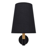 GLOBOSTAR® LYDFORD 01432 Μοντέρνο Φωτιστικό Τοίχου - Απλίκα με Ντουί 1 x E27 AC 220-240V IP20 - Μαύρο & Μπεζ - Μ20 x Π28 x Υ36cm