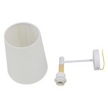 GloboStar® LYDFORD 01433 Μοντέρνο Φωτιστικό Τοίχου Απλίκα Μονόφωτο Λευκό με Μπέζ Ξύλο Μεταλλικό Φ20 x Y36cm