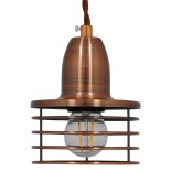 GLOBOSTAR® MANHATTAN 01453 Μοντέρνο Κρεμαστό Φωτιστικό Οροφής με Ντουί 1 x E27 AC 220-240V IP20 - Χάλκινο - Μ11 x Π11 x Υ14cm