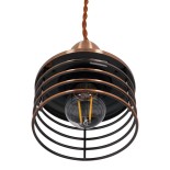 GLOBOSTAR® MANHATTAN 01453 Μοντέρνο Κρεμαστό Φωτιστικό Οροφής με Ντουί 1 x E27 AC 220-240V IP20 - Χάλκινο - Μ11 x Π11 x Υ14cm