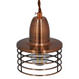 GLOBOSTAR® MANHATTAN 01453 Μοντέρνο Κρεμαστό Φωτιστικό Οροφής με Ντουί 1 x E27 AC 220-240V IP20 - Χάλκινο - Μ11 x Π11 x Υ14cm