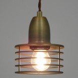 GLOBOSTAR® MANHATTAN 01454 Μοντέρνο Κρεμαστό Φωτιστικό Οροφής με Ντουί 1 x E27 AC 220-240V IP20 - Μπρούτζινο - Μ11 x Π11 x Υ14cm
