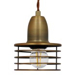GLOBOSTAR® MANHATTAN 01454 Μοντέρνο Κρεμαστό Φωτιστικό Οροφής με Ντουί 1 x E27 AC 220-240V IP20 - Μπρούτζινο - Μ11 x Π11 x Υ14cm