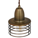 GLOBOSTAR® MANHATTAN 01454 Μοντέρνο Κρεμαστό Φωτιστικό Οροφής με Ντουί 1 x E27 AC 220-240V IP20 - Μπρούτζινο - Μ11 x Π11 x Υ14cm