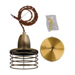 GLOBOSTAR® MANHATTAN 01454 Μοντέρνο Κρεμαστό Φωτιστικό Οροφής με Ντουί 1 x E27 AC 220-240V IP20 - Μπρούτζινο - Μ11 x Π11 x Υ14cm