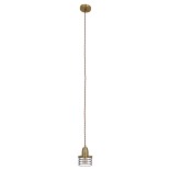 GLOBOSTAR® MANHATTAN 01455 Μοντέρνο Κρεμαστό Φωτιστικό Οροφής με Ντουί 1 x E27 AC 220-240V IP20 - Μπρούτζινο - Μ11 x Π11 x Υ14cm