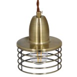 GLOBOSTAR® MANHATTAN 01455 Μοντέρνο Κρεμαστό Φωτιστικό Οροφής με Ντουί 1 x E27 AC 220-240V IP20 - Μπρούτζινο - Μ11 x Π11 x Υ14cm