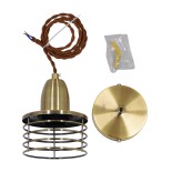 GLOBOSTAR® MANHATTAN 01455 Μοντέρνο Κρεμαστό Φωτιστικό Οροφής με Ντουί 1 x E27 AC 220-240V IP20 - Μπρούτζινο - Μ11 x Π11 x Υ14cm