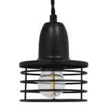 GLOBOSTAR® MANHATTAN 01456 Μοντέρνο Κρεμαστό Φωτιστικό Οροφής με Ντουί 1 x E27 AC 220-240V IP20 - Μαύρο - Μ11 x Π11 x Υ14cm