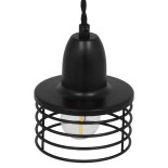 GLOBOSTAR® MANHATTAN 01456 Μοντέρνο Κρεμαστό Φωτιστικό Οροφής με Ντουί 1 x E27 AC 220-240V IP20 - Μαύρο - Μ11 x Π11 x Υ14cm