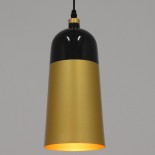 GLOBOSTAR® PALAZZO 01523 Μοντέρνο Κρεμαστό Φωτιστικό Οροφής με Ντουί 1 x E27 AC 220-240V IP20 - Μαύρο & Χρυσό - Μ14 x Π14 x Υ34cm