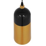 GLOBOSTAR® PALAZZO 01523 Μοντέρνο Κρεμαστό Φωτιστικό Οροφής με Ντουί 1 x E27 AC 220-240V IP20 - Μαύρο & Χρυσό - Μ14 x Π14 x Υ34cm