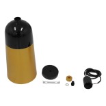 GLOBOSTAR® PALAZZO 01523 Μοντέρνο Κρεμαστό Φωτιστικό Οροφής με Ντουί 1 x E27 AC 220-240V IP20 - Μαύρο & Χρυσό - Μ14 x Π14 x Υ34cm