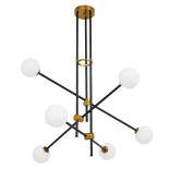 GLOBOSTAR® VELVET 00994 Μοντέρνο Κρεμαστό Φωτιστικό Οροφής με Ντουί 6 x G9 AC 220-240V IP20 - Μαύρο & Χρυσό - Μ80 x Π80 x Υ85cm