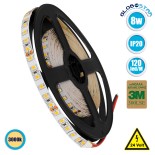GloboStar® 70232 Ταινία LED SMD 2835 5m 8W/m 120LED/m 1232 lm/m 120° DC 24V IP20 Θερμό Λευκό 3000K - 5 Χρόνια Εγγύηση