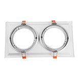 GLOBOSTAR® VITA 77854 Χωνευτή Κινούμενη Βάση για 2 x Σποτ AR111 για Ντουί GU10/GU5.3 IP20 - Λευκό - Μ33.5 x Π18 x Υ5.5cm / Q32.5 x 17cm