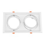 GLOBOSTAR® VITA 77854 Χωνευτή Κινούμενη Βάση για 2 x Σποτ AR111 για Ντουί GU10/GU5.3 IP20 - Λευκό - Μ33.5 x Π18 x Υ5.5cm / Q32.5 x 17cm