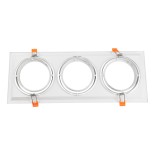 GLOBOSTAR® VITA 77856 Χωνευτή Κινούμενη Βάση για 3 x Σποτ AR111 για Ντουί GU10/GU5.3 IP20 - Λευκό - Μ48.7 x Π18 x Υ5.5cm / Q47.5 x 17cm