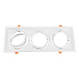 GLOBOSTAR® VITA 77856 Χωνευτή Κινούμενη Βάση για 3 x Σποτ AR111 για Ντουί GU10/GU5.3 IP20 - Λευκό - Μ48.7 x Π18 x Υ5.5cm / Q47.5 x 17cm