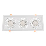 GLOBOSTAR® VITA 77856 Χωνευτή Κινούμενη Βάση για 3 x Σποτ AR111 για Ντουί GU10/GU5.3 IP20 - Λευκό - Μ48.7 x Π18 x Υ5.5cm / Q47.5 x 17cm