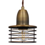 GLOBOSTAR® MANHATTAN 01454 Μοντέρνο Κρεμαστό Φωτιστικό Οροφής με Ντουί 1 x E27 AC 220-240V IP20 - Μπρούτζινο - Μ11 x Π11 x Υ14cm