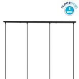 DIY Ροζέτα Φωτιστικού Μαύρη Ορθογώνια 1200x50mm με 4 Τρύπες GloboStar 90824