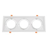 GLOBOSTAR® VITA 77856 Χωνευτή Κινούμενη Βάση για 3 x Σποτ AR111 για Ντουί GU10/GU5.3 IP20 - Λευκό - Μ48.7 x Π18 x Υ5.5cm / Q47.5 x 17cm