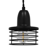 GLOBOSTAR® MANHATTAN 01456 Μοντέρνο Κρεμαστό Φωτιστικό Οροφής με Ντουί 1 x E27 AC 220-240V IP20 - Μαύρο - Μ11 x Π11 x Υ14cm