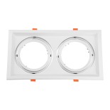 GLOBOSTAR® VITA 77854 Χωνευτή Κινούμενη Βάση για 2 x Σποτ AR111 για Ντουί GU10/GU5.3 IP20 - Λευκό - Μ33.5 x Π18 x Υ5.5cm / Q32.5 x 17cm