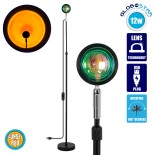 GloboStar® 00820 Μοντέρνο Minimal Επιδαπέδιο Φωτιστικό Μεταλλικό Μονόφωτο LED 12W DC 5V με Projector LENS Ειδικού Εφέ & Καλώδιο Τροφοδοσίας USB Rotation Head 180° SUNSET RED