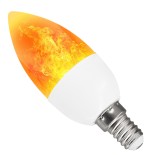 GloboStar® 76074 Λάμπα E14 C37 Διακοσμητικό Κεράκι LED 5W 250lm 320° AC 85-265V με 2 Λειτουργίες Εφέ Φλόγας Θερμό Λευκό 1800K