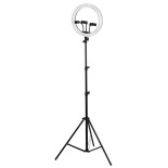 GloboStar® 75803 Professional Digital Ring Light Φ36cm LED SMD 50W 5000lm 180° DC 5V με Καλώδιο Τροφοδοσίας USB - Ενσωματωμένο και Ασύρματο Χειριστήριο RF 2.4Ghz Εναλλαγής Χρωμάτων & 3 Βάσεις Τηλεφώνου - Πολύχρωμο RGBW+WW Dimmable