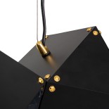 GloboStar® WELLES Replica 00796 Μοντέρνο Κρεμαστό Φωτιστικό Ράγα Πολύφωτο 4 x E14 IP20 Μαύρο & Χρυσό Μέταλλο - Μ68 x Π32 x Υ30cm