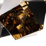 GloboStar® WELLES Replica 00796 Μοντέρνο Κρεμαστό Φωτιστικό Ράγα Πολύφωτο 4 x E14 IP20 Μαύρο & Χρυσό Μέταλλο - Μ68 x Π32 x Υ30cm