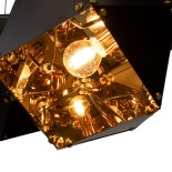 GloboStar® WELLES Replica 00797 Μοντέρνο Κρεμαστό Φωτιστικό Ράγα Πολύφωτο 6 x E14 IP20 Μαύρο & Χρυσό Μέταλλο - Μ98 x Π32 x Υ30cm