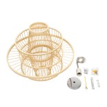 GloboStar® BALI 00861 Boho Κρεμαστό Φωτιστικό Οροφής Μονόφωτο 1 x E27 Μπεζ Ξύλινο Μπαμπού Φ45 x Y42.5cm