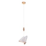 GLOBOSTAR® BUTTERFLY 01650 Μοντέρνο Κρεμαστό Φωτιστικό Οροφής LED 10W 800lm 360° AC 220-240V IP20 Θερμό Λευκό 2700K - Lumileds SMD Chip - Ροζ Χρυσό & Διάφανο - Μ20 x Π17 x Y24cm - 2 Χρόνια Εγγύηση