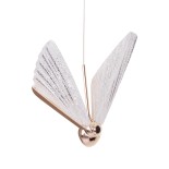GLOBOSTAR® BUTTERFLY 01650 Μοντέρνο Κρεμαστό Φωτιστικό Οροφής LED 10W 800lm 360° AC 220-240V IP20 Θερμό Λευκό 2700K - Lumileds SMD Chip - Ροζ Χρυσό & Διάφανο - Μ20 x Π17 x Y24cm - 2 Χρόνια Εγγύηση
