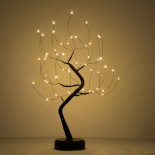  GloboStar® 71589 Διακοσμητικό Επιτραπέζιο Φωτιζόμενο Εύκαμπτο Mini Φυτό με 48 LED 3W 300lm Μπαταρίας Θερμό Λευκό 3000K Φ40 x Υ50cm