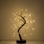  GloboStar® 71589 Διακοσμητικό Επιτραπέζιο Φωτιζόμενο Εύκαμπτο Mini Φυτό με 48 LED 3W 300lm Μπαταρίας Θερμό Λευκό 3000K Φ40 x Υ50cm