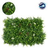 GloboStar® 78407 Artificial - Συνθετικό Τεχνητό Διακοσμητικό Πάνελ Φυλλωσιάς - Κάθετος Κήπος Ίληξ - Νάνος Φτέρη - Κοράλι - Κουφέα Πράσινο Μ60 x Υ40 x Π10cm