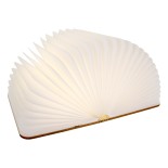 GloboStar® 79635 Επιτραπέζιο Φωτιστικό Πορτατίφ LED 4W 350lm 340° DC 5V IP20 Θερμό Λευκό 3000K Μπεζ Ξύλο με Λευκό Πλαστικό - Μ21.5 x Π16.5 x Υ2.2cm - 2 Xρόνια Εγγύηση