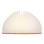 GloboStar® 79635 Επιτραπέζιο Φωτιστικό Πορτατίφ LED 4W 350lm 340° DC 5V IP20 Θερμό Λευκό 3000K Μπεζ Ξύλο με Λευκό Πλαστικό - Μ21.5 x Π16.5 x Υ2.2cm - 2 Xρόνια Εγγύηση