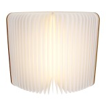 GloboStar® 79635 Επιτραπέζιο Φωτιστικό Πορτατίφ LED 4W 350lm 340° DC 5V IP20 Θερμό Λευκό 3000K Μπεζ Ξύλο με Λευκό Πλαστικό - Μ21.5 x Π16.5 x Υ2.2cm - 2 Xρόνια Εγγύηση