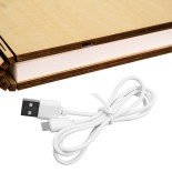 GloboStar® 79635 Επιτραπέζιο Φωτιστικό Πορτατίφ LED 4W 350lm 340° DC 5V IP20 Θερμό Λευκό 3000K Μπεζ Ξύλο με Λευκό Πλαστικό - Μ21.5 x Π16.5 x Υ2.2cm - 2 Xρόνια Εγγύηση