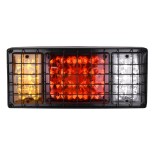 GloboStar® 79928 Πίσω Φανάρι Τρέιλερ 36 LED 12V με Μεταλλικό Πλέγμα Προστασίας Universal Αδιάβροχο IP66 Πορτοκαλί - Κόκκινο - Λευκό 6000K